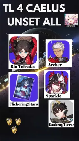 [ASIA] TL 4 | Rin Tohsaka + Rin Tohsaka Light Cone + Archer + Sparkle + Danheng Terrae + 3 GCS. | Havent Claim Free Fate Selector |