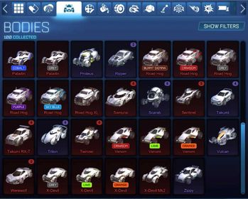 STOCK1265 //Account with Aftershock //Dominus GT// Fennec //Octane //Nimbus //Samurai //Takumi //+100 BODIES //396 WHEELS  (K)
