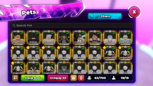 Anime Astral End Game Account - all divine gacha - all gamepass - x953BP power(per click) max rank and everything max