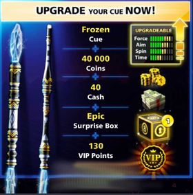 Frozen Cue + 40 Cash + 1 Surprise Epic Box + VIP Points  - [ In Your Account ]