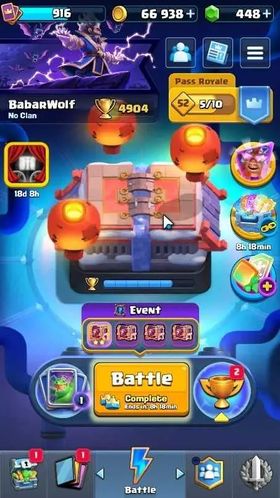 Trophy 4904 |CL 916|KTL 11|96 Cards |4 Champ |2 Hero |12 Evo |Arena 14| 66,9K Coins| GEM 448| Proteck Off | Check SS||CRY703Z