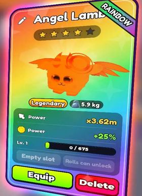 Rainbow Angel Lamb | 25% Power | Tap Simulator Reborn