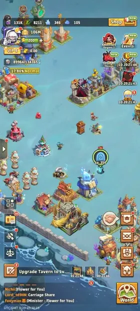 TH065 | Android/iOS | 106M Power | VIP 8 | Server 348 | 14 Mythic Heroes | 5 Castle Skins | 35M Main Team | 162K Gems