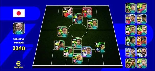 🔥 3240 Collective Strength || Only Konami || 🐐 Ronaldo x 108 Baggio x Rooney || 🎯 Ronaldinho x Xavi x Pirlo x Zanetti || ⚖️ Balanced Meta Team