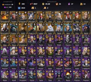 Torodor ✨Solcadens x2 ✨King Harz ✨Morrigan ✨9.9k Gems/15Lords/26Legend/116Epic/35.3k EN ✨Eirlys ✨Talin ✨Arrogance ✨Cainan ✨Edith ✨Lynx
