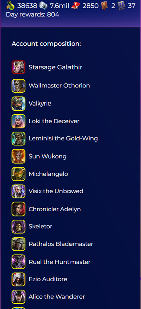 [Premium Starter] Galathir + Othorion + Valkyrie + islin ( Full start )