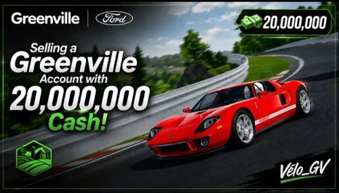 [Greenville] Account - READY TO BUY ANY CAR 🏎️ (20M Money) | Unverified | Roblox |  ✅