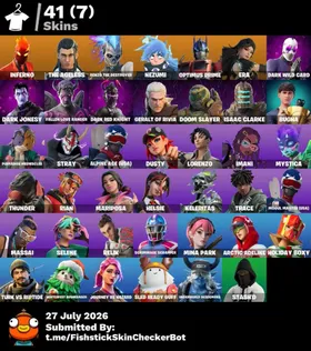 🔥PC/PSN/XBOX 🔥41 skins 💥Inferno 💥 The Ageless 💥 Renzo the Destroyer 💥 Nezumi 💥 Optimus Prime 💥 Era 💥 Dark Wild Card 💥 Dark Jonesy 💥 Fallen Love Ranger💥100 VB