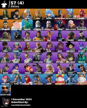 💠PC/PSN/XBOX💠 57 skins ✨ Hades 🔰 Era 🔰 Mizuki 🔰 Zeus 🔰 Nezumi 🔰 Optimus Prime 🔰 Renzo the Destroyer 🔰 Valeria 🔰 The Ageless 🔰 Peter Griffin 🔰 Poseidon ✨ 150 VB