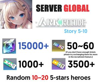 【Global | Ark ReCode】15000 Gems + resources shown in image | Reroll Account | Starter Account