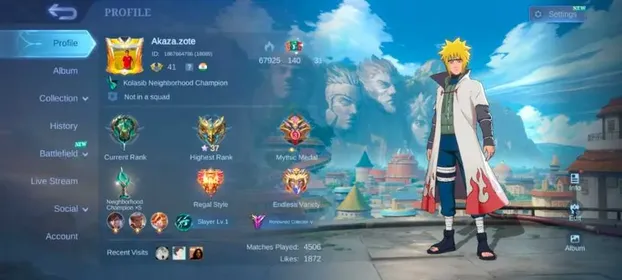ML# 1541 Naruto Minato Gusion Prime Granger fluffy floren Star Lesley deluxe 25 EPIC Gusion Valir pegasus badang emblem Max
