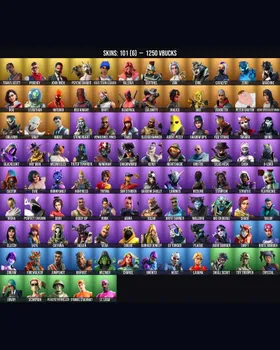101 Skins Travis Scott ⭐️ Deadpool ⭐️ Meowscles ⭐️ Midas ⭐️ Red Knight ⭐️ Psycho Bandit ⭐️ Skye ⭐️ Shadow Ops ⭐️ Catalyst ⭐️ Dream ⭐️ Doggo ⭐️ Blue Team Leader ⭐️ Fable ⭐️ Demi ⭐️ Sun Strider ⭐️ Drift ⭐️ Redline ⭐️ Brite Bomber ⭐️ Crystal m9260253798