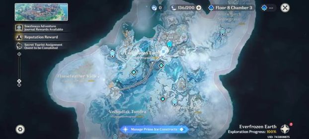 Completed Snezhnaya 100% Explore + All Cryoculus
