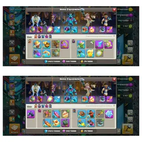 Th18 Max Almost➺Buyer Email➺Hero:100-100-95-80-50➺7 Epic Max Equipments➺Cyber Scenery➺NC Yes➺Max BH10➺XP-247