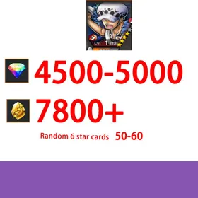 Global|Android/Only|4500-5000RD|7800+GF|Trafalgar D. Water Law+random four stars|100% Safe Account|