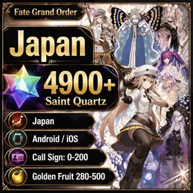 Japan | 4900+ Saint Quartz, Golden Fruit 280-500, Optional five stars not used | Quick Transfer