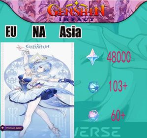 [NA] AR55+ Odette+ 48K+ Primogems|60+Intertwined Fate |103+Acquaint Fate|Female||Mail Account/Send now