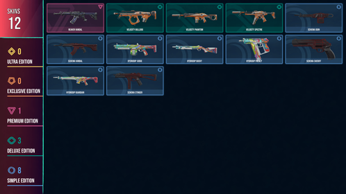 🥑 NA 🥑 12 SKINS 🥑 VALUE: 1775 VP 🥑 Reaver Vandal 🥑 Velocity Spectre 🥑 Velocity Bulldog 🥑 Velocity Phantom 🥑 Hydrodip Guardian 🥑 Hydrodip Judge 🥑 Hydrodip Frenzy 🥑 Schema Stinger 🥑 Schema Odin 🥑 Schema Sheriff 🥑 Schema Vandal 🥑 Hydrodip Bucky 🥑 RANKED READY 🥑 55 LEVEL 🥑 INSTANT DELIVERY 🥑 FULL ACCESS 🥑 EyfCn 🥑