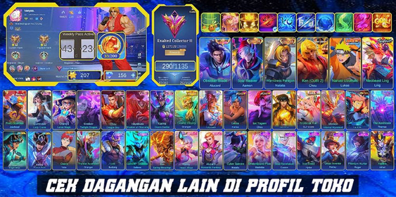 290 SKINS | LEGEND ALUCARD | IORI | KEN | LIBRA SHIRYU | YUJI | NARUTO | SEA THAMUZ | NEO BEAST LING | ASP GUINEVERE | ALLSTAR MOSKOV | CC AAMON | 26 LIMITED |