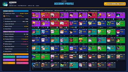 GEMS SPENT 6041 💙 30k TROPHY 💙 69 SKINS 💙 GODZILLA BUZZ 💙 ROBO MIKE 💙 SURGE LIGHTYEAR 💙 SQUAD BUSTER SHELLY 💙 SPONGEBOB EL PRIMO 💙 DARK ANGEL COLT 💙 GUARD RICO 💙 COACH MIKE 💙 DYNASTY MIKE 💙 MARIPOSA PIPER 💙 MEGA BOX DARRYL 💙 RICOCHET 💙 69 BRAWLERS 💙 5 MAX