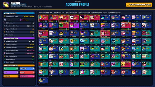 GEMS SPENT 13007 💙 40k TROPHY 💙 143 SKINS 💙 SOVEREIGN RICO 💙 GODZILLA BUZZ 💙 DARK MECHA MORTIS 💙 NIGHT MECHA CROW 💙 SURGE LIGHTYEAR 💙 SQUAD BUSTER SHELLY 💙 POOP SPIKE 💙 MOLDY MIKE 💙 STELLAR SHELLY 💙 DARK ANGEL COLT 💙 FINAL BOSS RICO 💙 89 BRAWLERS 💙 11 MAX