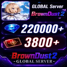 [GLOBAL]220000+ Diamonds | Single draw coupon:3800 |5-star Recruitment Tickets *3|Five-star coupons*3-5 + random 50-80 five-star clothing+ 100-160 UR weapons|[Fast delivery]BrownDust 2 Account BDust 2
