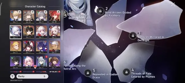 [ASIA] Starter Level 4 | Yao Guang E1 + Sparxie + Dan Heng PT + | Golden Companion Spirit x3 | Famale MC | All Unset