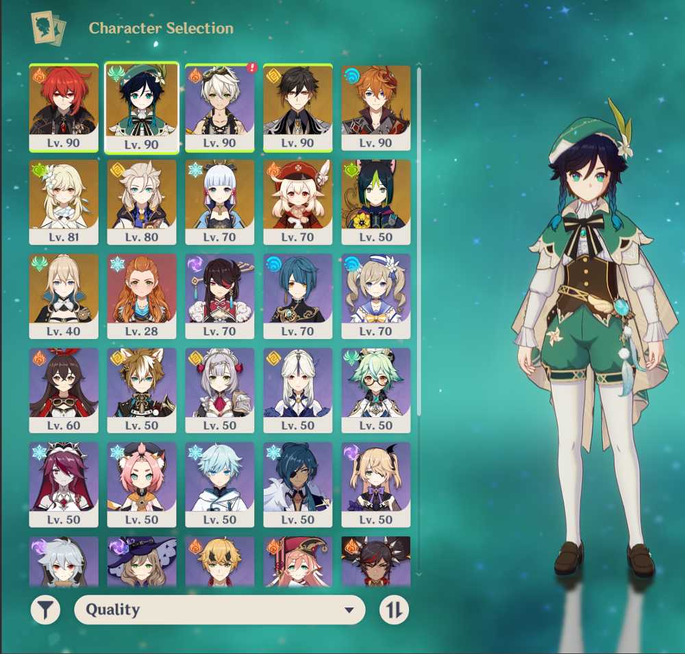 EU AR56 | 5 stars*13 | Zhongli+Kamisato Ayaka+Tartaglia+Venti+Albedo ...