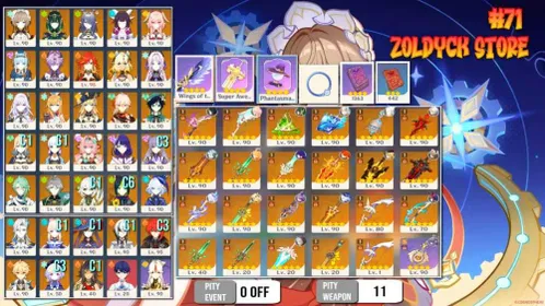#71 Asia End Game Ar 60 Aether Size 80x5 Many Lunar Char Premium Team Nefer Mavuika Skirk etc