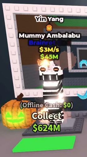 Yin Yang Mummy Ambalabu / Rare Pumpkin Pet Trait!!! - 3M/s - Brainrot God / Fast delivery!