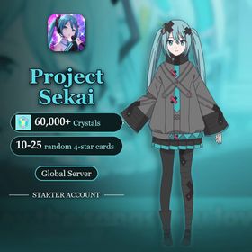 Project Sekai: Colorful Stage! Global | 60,000+ Crystals + 10–25 random 4★ + 5 4★ Tickets
