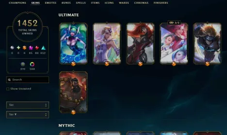 [NA] Level 243 | 1452 Skins | Pax TF + 85 Mythics and More