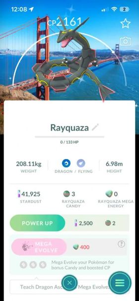 Shiny Rayquaza with San Francisco Special Background