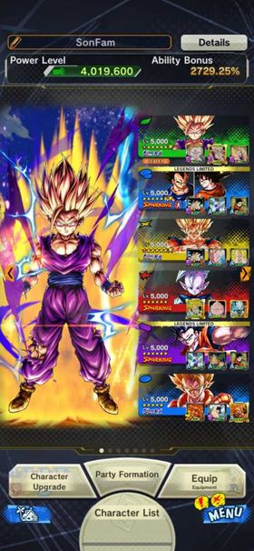 [TADBL030] Ios + Android / 4 ULtra : UL Gohan ( Youth ) Super Saiyan 2 ( 8 Star ) + UL Super Gogeta + UL Super Vegito + 21 LF : New LF Ultimate Gohan 5 Star + New LF Vegeta and Goku 7 Star