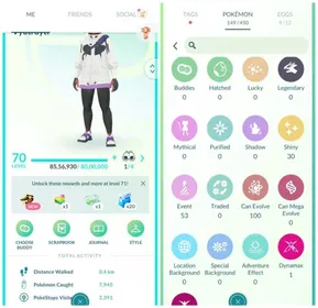[#216] LVL 70 🔥 | 30 Shiny | 53 costume | 19 Shiny Costume | 8x 100iv | 3 Hundo Costume | 1 master ball | 5.3 Million stardust | 1000 Items storage | 450 Pokemon storage | Instant Access