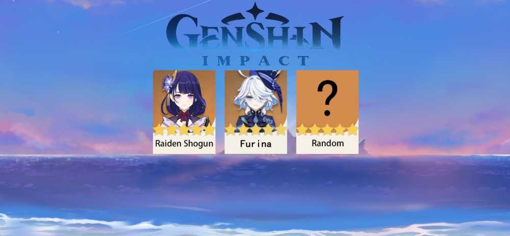 Asia AR10【3 five-star heroes】Raiden Shogun + Furina + Random five star ...
