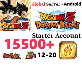 ANDROID[GLOBAL][INSTANT]15500-16500 Dragon Stones+12-20 LR+12-20 limited role DRAGON BALL Z DOKKAN BATTLE Farmed Starter Account|Dragon Ball Z Dokkan Battle