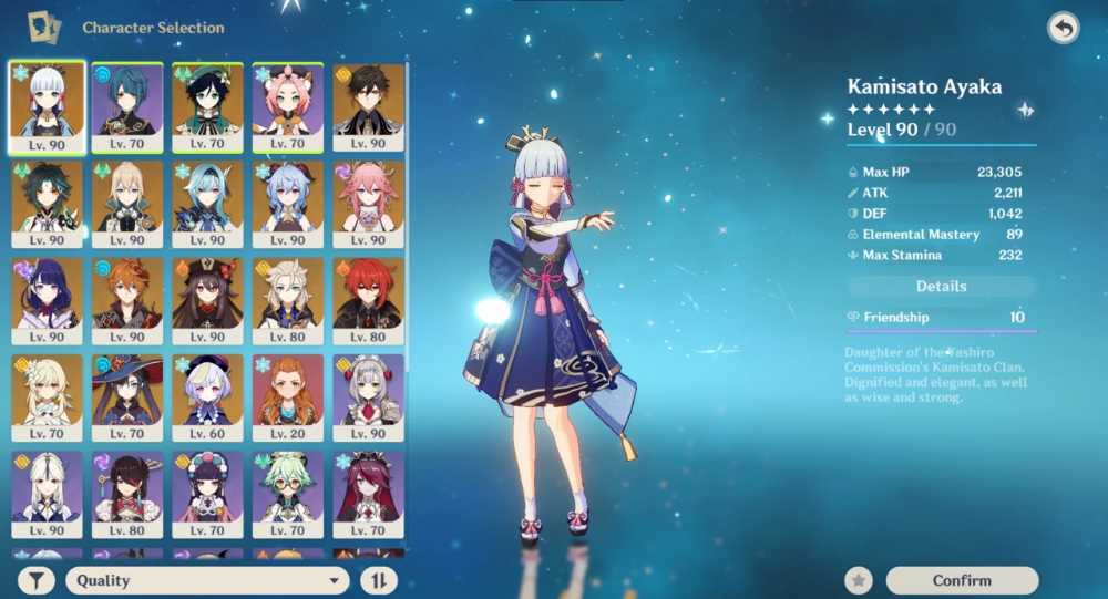 ASIA AR58 5 Stars 24 Ayaka Jean C2 Zhongli Tartaglia Ganyu Hu Tao C1 