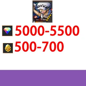Global|IOS/Only|5000-5500RD|500-700GF|Trafalgar D. Water Law+4★random hero|100% Safe Account|