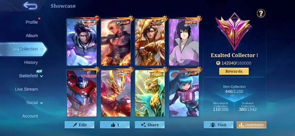 [IOS/ANDROID] CEL LVL 105 | 133 HEROES | 446 SKINS | EXALTED 1 | ALUCARD LEGEND - GUSION KOF - SASUKE - MOSKOV ALLSTARS -  BENEDETTA SOUL VESSEL - GRANGER PRIME - OPTIMUS PRIME