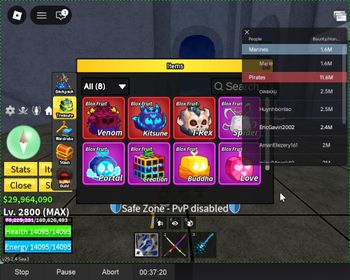 ID 534:Level 2800+God+CDK+SG Kitsune T-rex Venom Inven|Unverified Account|Auto Delivery|Blox Fruits