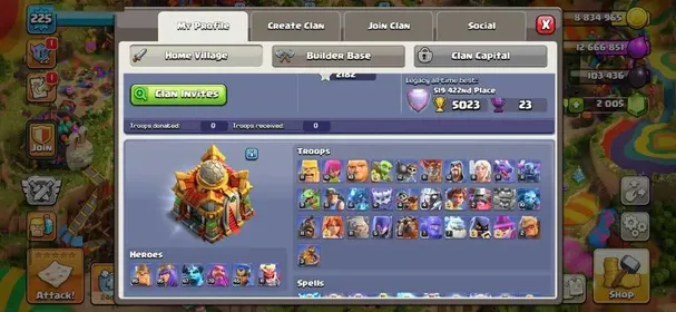Th16 Almost Max [War Arena-1200 Cwl Medel]| Hero-95-95-70-45 | Equipment-14-Epic Almost Max | XP-225 | NC-Yes | BEST-DEAL