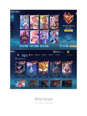 [CHANGEABLE EMAIL] GIRL'S ACCOUNT | MID OR ROAM LANNER | 6 LEGEND | 11 COLLECTORS | FULL SEASONS | 2 NARUTO | 2 STREET FIGHTER | FULL SANRIO CHARACTER