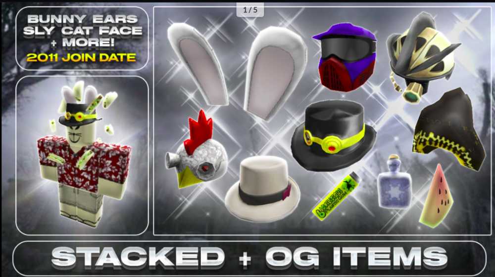 ROBLOX 2011 Account 14+ Offsales/Limiteds Bunny Ears Sly Cat