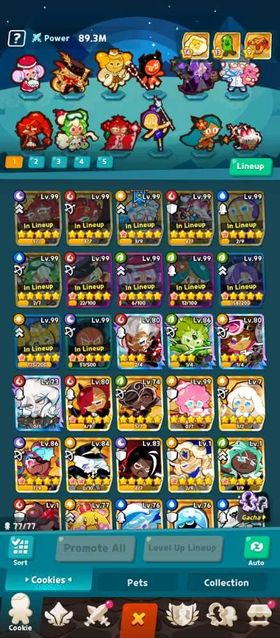 CRC1 – CookieRun: Crumble | Level 100 High-End Account | Unlinked, Server S062 & Top 300+