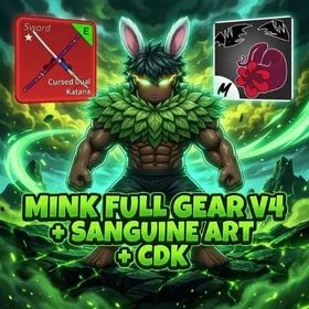 [Blox Fruits] Lv. 2800MAX Mink Full Gear V4 | Sanguine art | Random Luck | Automatic Delivery | Roblox Account | Unverified Account | BloxFruits