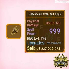 Gilded Skies Warrior Legendary Weapon | Gildenscale Oath And Aegis | Dungeon Quest Reborn