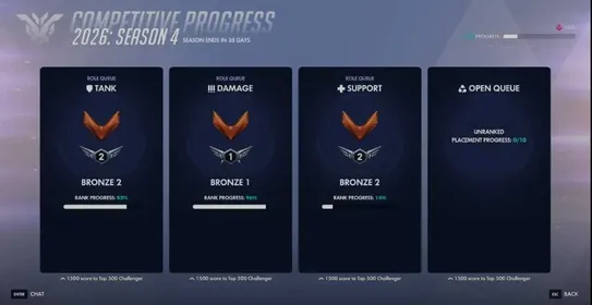 Triple Bronze  / Bronze Tank / Bronze Sup / Bronze Dps / HandMade Account / Name Changer
