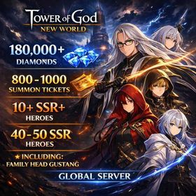 🔷Discount🔷Global🔷180000+ Diamonds🔷800-1000 Tickets🔷Head of the Gustang Family🔷10+ SSR+🔷40-50+ SSR🔷, Sale