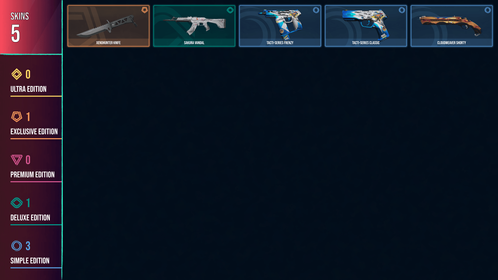 🥑 EU 🥑 1 KNIFE 🥑 5 SKINS 🥑 VALUE: 4825 VP 🥑 Xenohunter Knife 🥑 Sakura Vandal 🥑 Tacti-Series Frenzy 🥑 Tacti-Series Classic 🥑 Cloudweaver Shorty 🥑 RANKED READY 🥑 29 LEVEL 🥑 INSTANT DELIVERY 🥑 FULL ACCESS 🥑 FLmLm 🥑